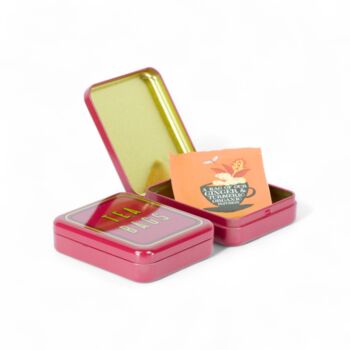 Tea Bag Travel Pocket Tin Tea Lover Gift Storage Box | Teabags Teal, 7 of 12