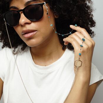 Skye – Blue Apatite And Dainty Stainless Steel Acrylic Glasses Chain, 4 of 6