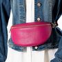 Bright Pink Soft Leather Bum Bag, thumbnail 2 of 10