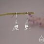 Sterling Silver Pigeon Bird Drop Hook Earrings, thumbnail 1 of 10