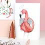 'Festive Fiesta' Flamingo Christmas Card, thumbnail 1 of 3