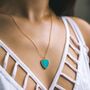 Turquoise Heart Necklace With Slider Clasp, thumbnail 1 of 9