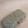 Handcrafted Mint Green Silk Clutch Bag, thumbnail 5 of 8