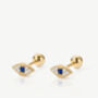 Gold Or Silver Women's Dainty Evil Eye Screw Back Stud Earrings, thumbnail 4 of 5