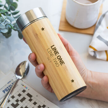Personalised Star Bamboo Flask | Tea | Coffee | Father's Day | Dad | Grandad|, 7 of 7