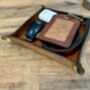 Personalised Burnt Tan Square Leather Desk Accessories Tray, thumbnail 5 of 12