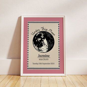 Personalised Moon Phase Date Print New Baby Gift, 9 of 11