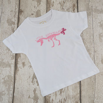 'Little Sistersaurus' New Baby Announcement T Shirt, 2 of 3