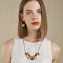 Geometric Burgundy, Lint And Mustard Silicone Necklace, thumbnail 2 of 7