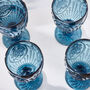 Set Of Four Embossed Blue Wine Glasses, thumbnail 3 of 8