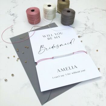 Will You Be My Bridesmaid Friendship Bracelet Card, 4 of 12