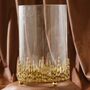 Large Dory Glass Vase With Sculptural Brass Base, thumbnail 1 of 2