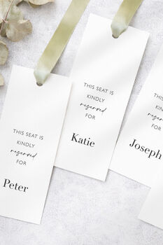 Personalised Reserved Seat Name Sign With Satin Ribbon Row Wedding Aisle Signage, 11 of 11