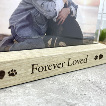 Forever Loved Pet Memorial Wooden Base Photo Frame, 3 of 11