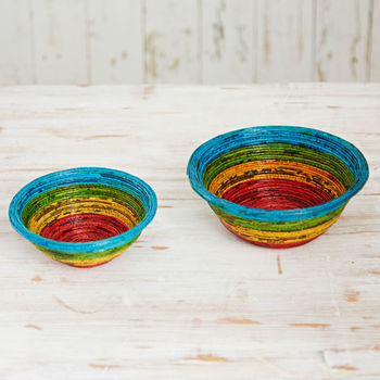 Colourful Recycled Newspaper Bowls, 2 of 9