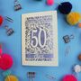 Personalised 50th Birthday Card Papercut Flower Design, thumbnail 5 of 8