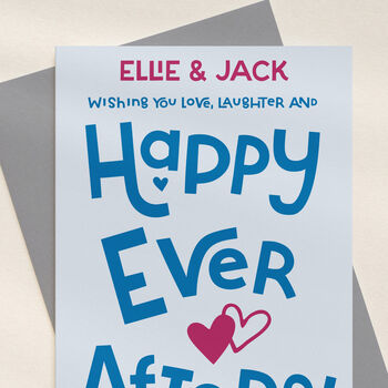 Personalised 'Happy Ever Afters' Wedding Congratulations Card, 2 of 2