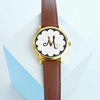 Personalised Monogram Inital Scalloped Watch, 8 of 8