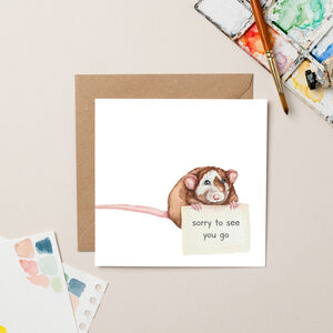 Mouse Sorry You're Leaving Card By lil wabbit