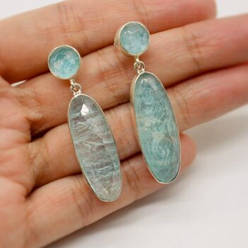 Amazonite Sterling Silver Drop Earrings, 3 of 5