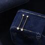 Clear Cz Dangle Chain Stud Drop Earrings, thumbnail 4 of 12