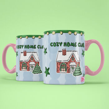 Cozy Home Club Mug – Festive Winter Coffee Cup, 3 of 11