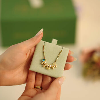 Gift For Mum / Bubble Letter Mama Birth Stone Charm Necklace, 5 of 12