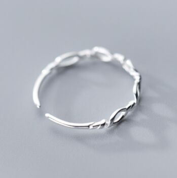 Sterling Silver Braided Band Adjustable Ring, 3 of 4