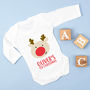 Personalised Reindeer Baby First Christmas Babygrow, thumbnail 4 of 8