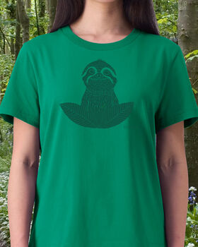 Organic Womens Sloth T Shirt, 2 of 2