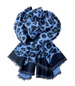 Leopard Print Cashmere Blend Super Soft Blanket Scarf, 5 of 7