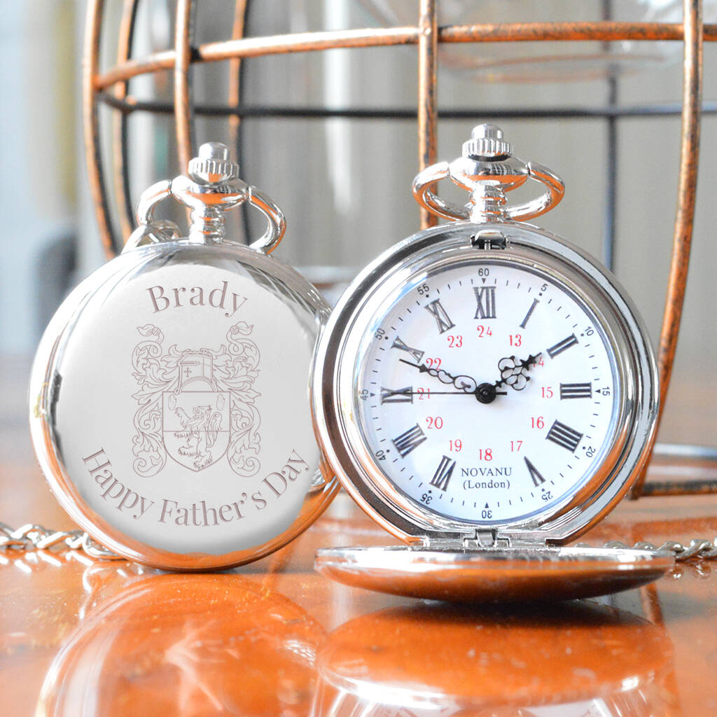 Personalised Family Crest Pocket Watch, 1 of 7