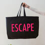 Black Oversized Tote Bag. Escape Bag. Weekend Bag, thumbnail 2 of 4