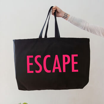 Black Oversized Tote Bag. Escape Bag. Weekend Bag, 2 of 4