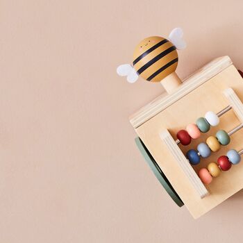 Wooden Bee Activity Cube Children’s Toy, 2 of 6