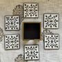 Set Of Six Wood Inlay Coasters With Case Host Gift, thumbnail 5 of 12