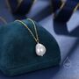 Sterling Silver Delicate Genuine Baroque Pearl Pendant Necklace, thumbnail 1 of 10