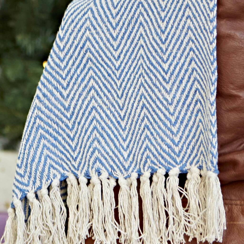 Recycled Cotton Woven Chevron Throw By Paper High | notonthehighstreet.com