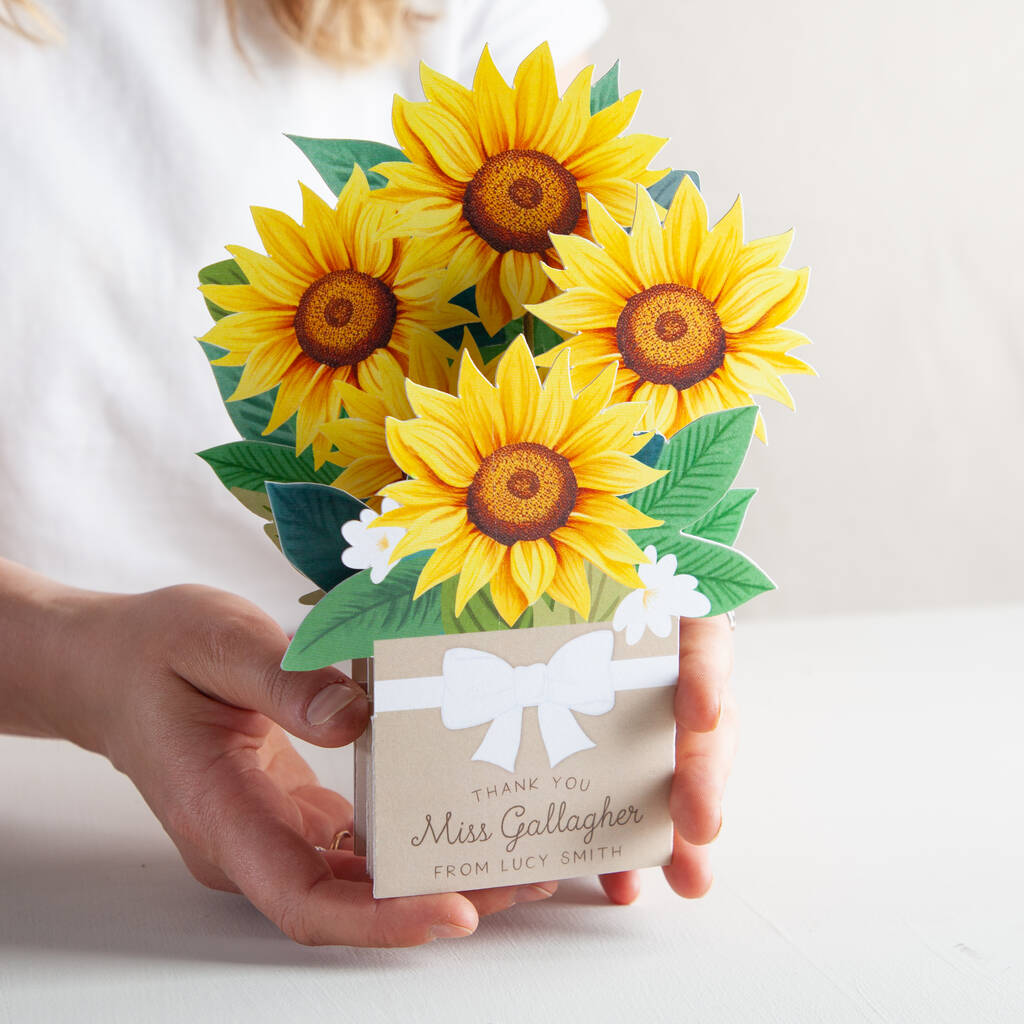 Pop Up Sunflower Bouquet Card By No Ordinary Gift