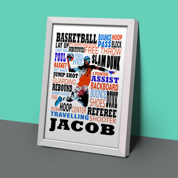 Personalised Basketball Player Art Print, 4 of 5