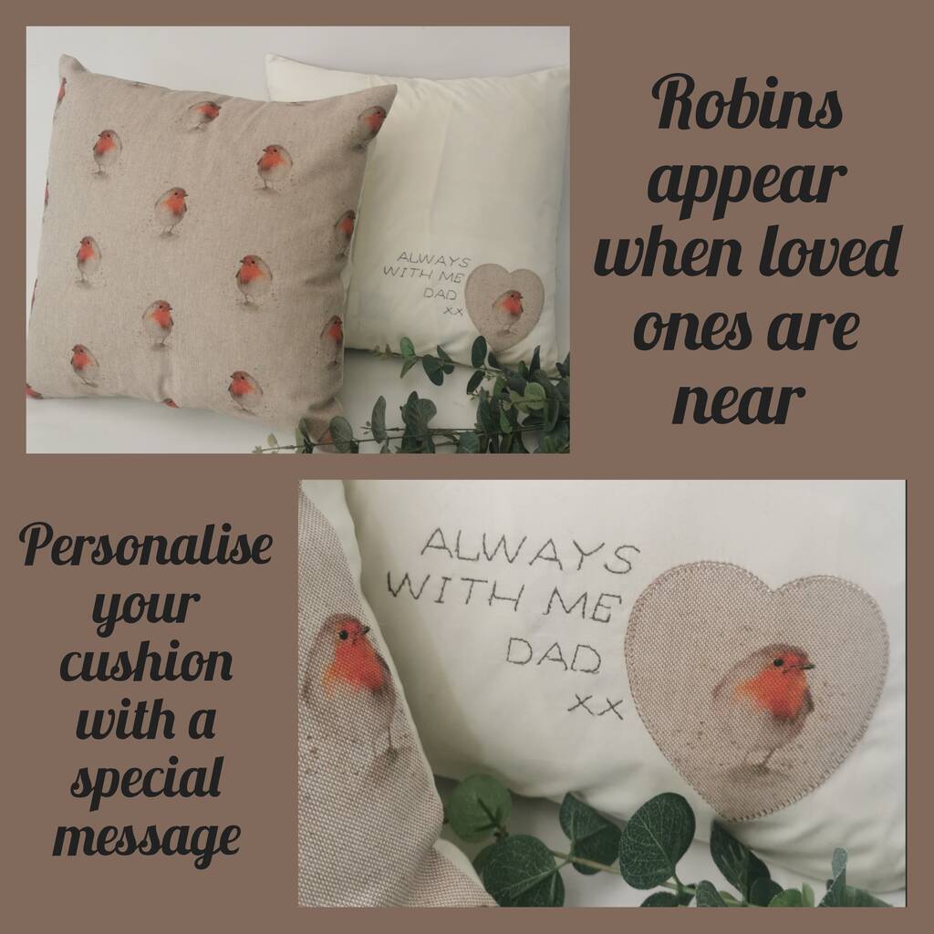 Custom Robin Cushion, Remembrance Gifts, 1 of 12