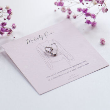 Heart Gold Or Silver Colour Modesty Pin, 2 of 9