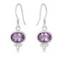 Sterling Silver February Birthstone Drop Earrings – 8mm X 10mm, thumbnail 10 of 10