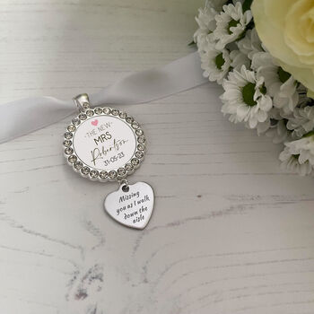 Personalised 'The New Mrs' Wedding Bridal Bouquet Charm, 3 of 4