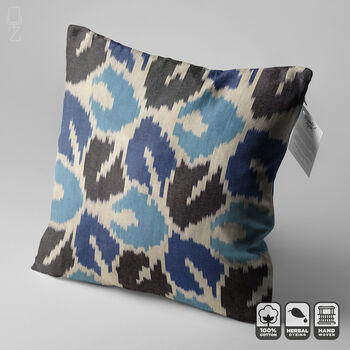 Ikat Handwoven Cushion Cover With Leaf Pattern, 3 of 8