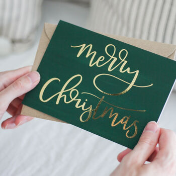 Gold Foiled 'Merry Christmas' Christmas Card, 2 of 2