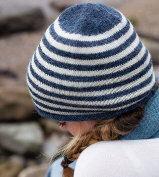 New! Alpaca Jersey Knit Stripe Beanie, 3 of 9