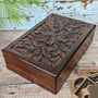 Carved Tree Floral Wooden Box Eco Design, thumbnail 1 of 6
