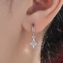 Tiny Opal Starburst Huggie Hoop Earrings In Sterling Silver, thumbnail 1 of 10