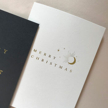 Blush, Navy And White Luxury Gold Foil Christmas Cards, 2 of 7